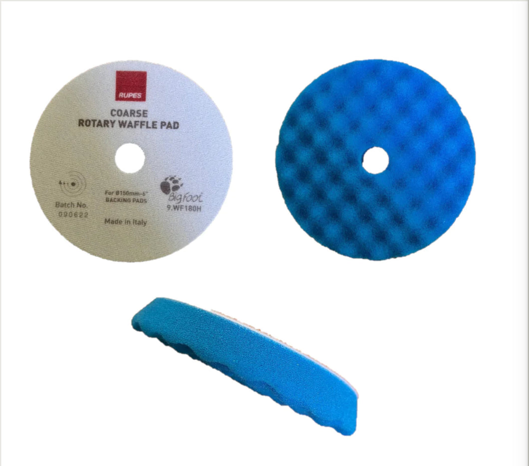 (9.WF180H)- RUPES TAMPONE BUGNATO WAFFLE PAD COARSE mm 155 BLU
