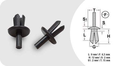 (0017) RIVETTO A PRESSIONE NERO Pz 66