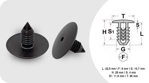 (0018) BOTTONE FISSAGGIO RIVESTIMENTO Pz 25