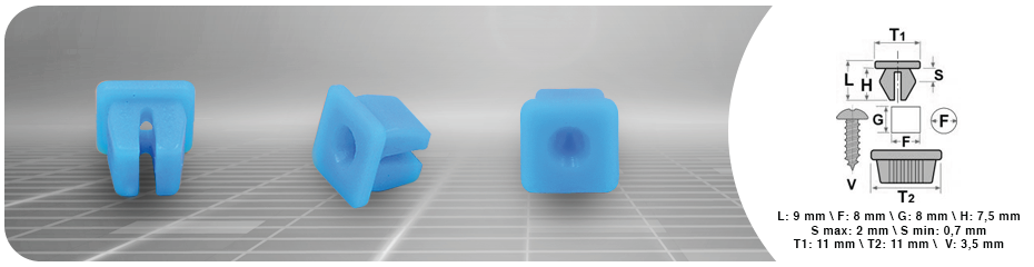 (0023) MADREVITE IN PLASTICA BLU Pz 50