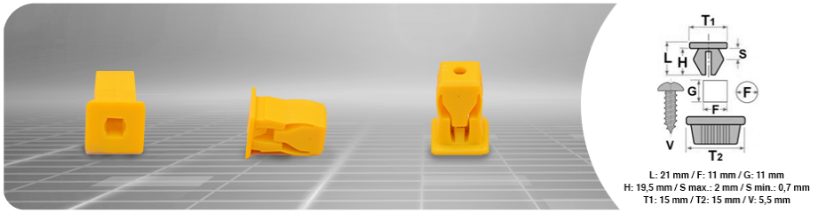 (0024) MADREVITE IN PLASTICA GIALLO Pz 66