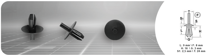 (0034)- RIVETTO A PRESSIONE NERO Pz 33