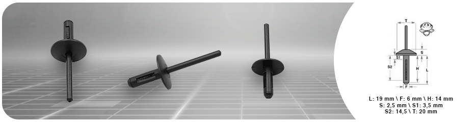 (0040) RIVETTO IN PLASTICA Pz 25