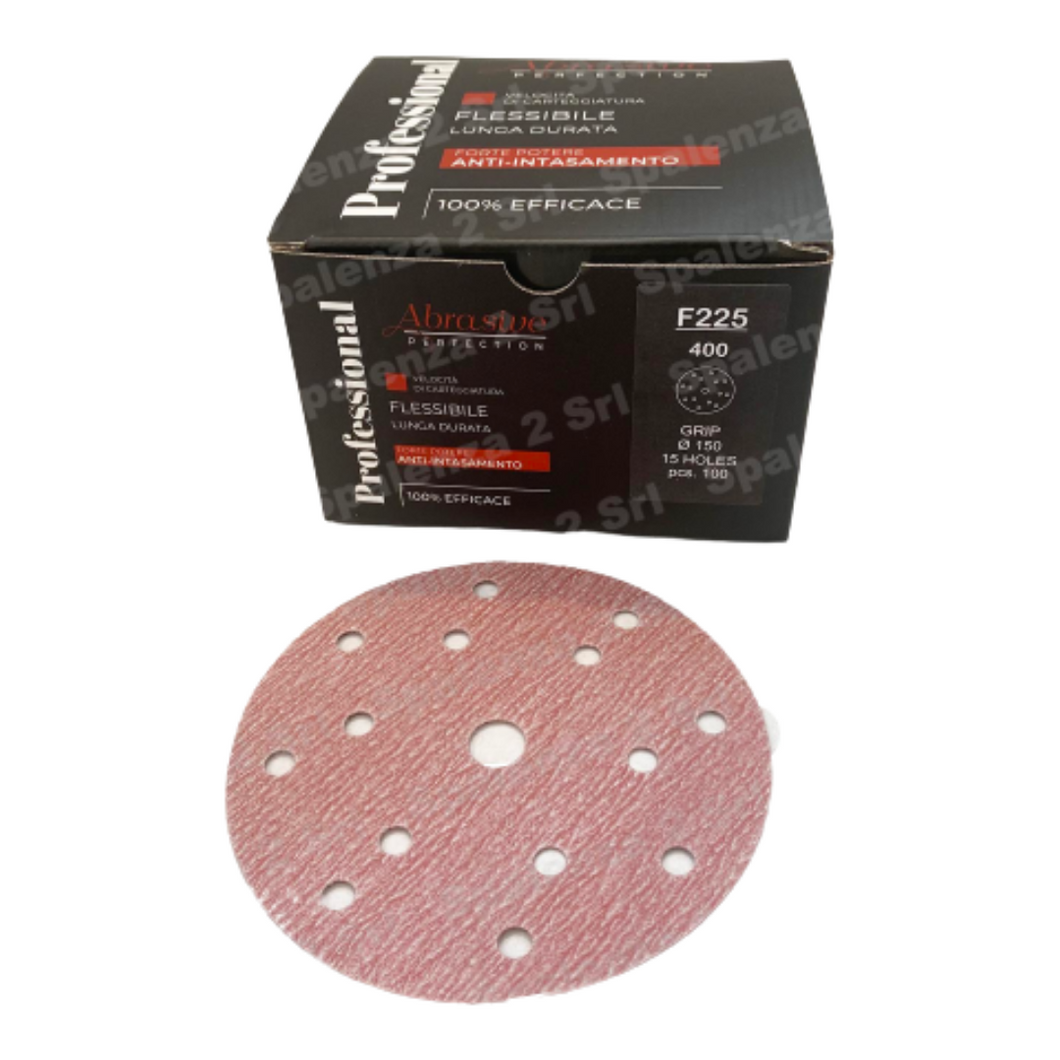 (3.225.0150) DISCO VELCRO ROSSO SUPERABRASIVO F225 P150 15F